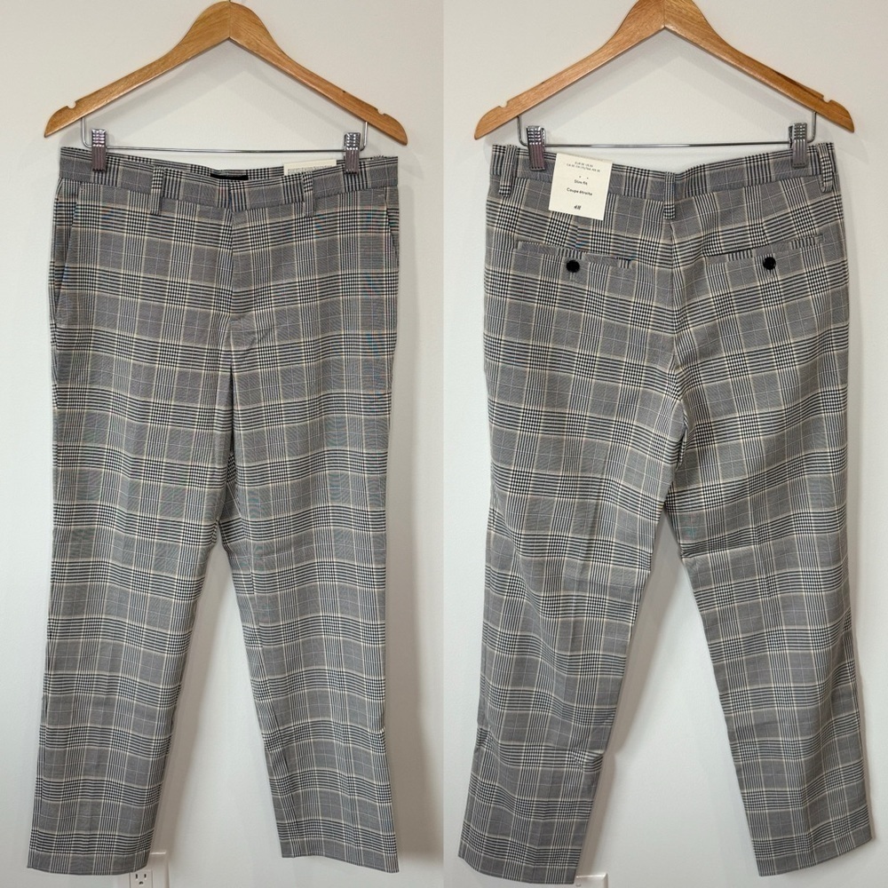 H&M Slim Fit Black and White Women’s Pants (Size 30)